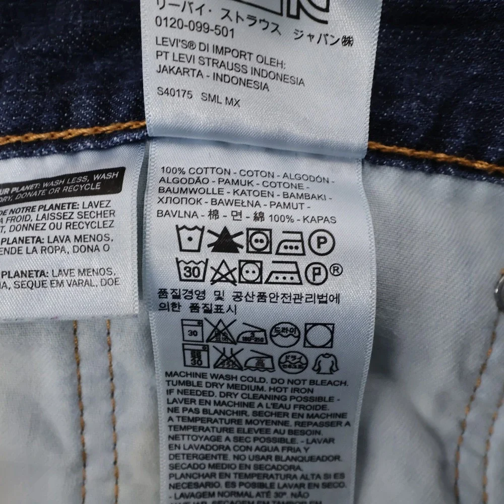 Levi's 514 Straight Fit Jeans Blue Mens 36x30 100% Cotton Denim